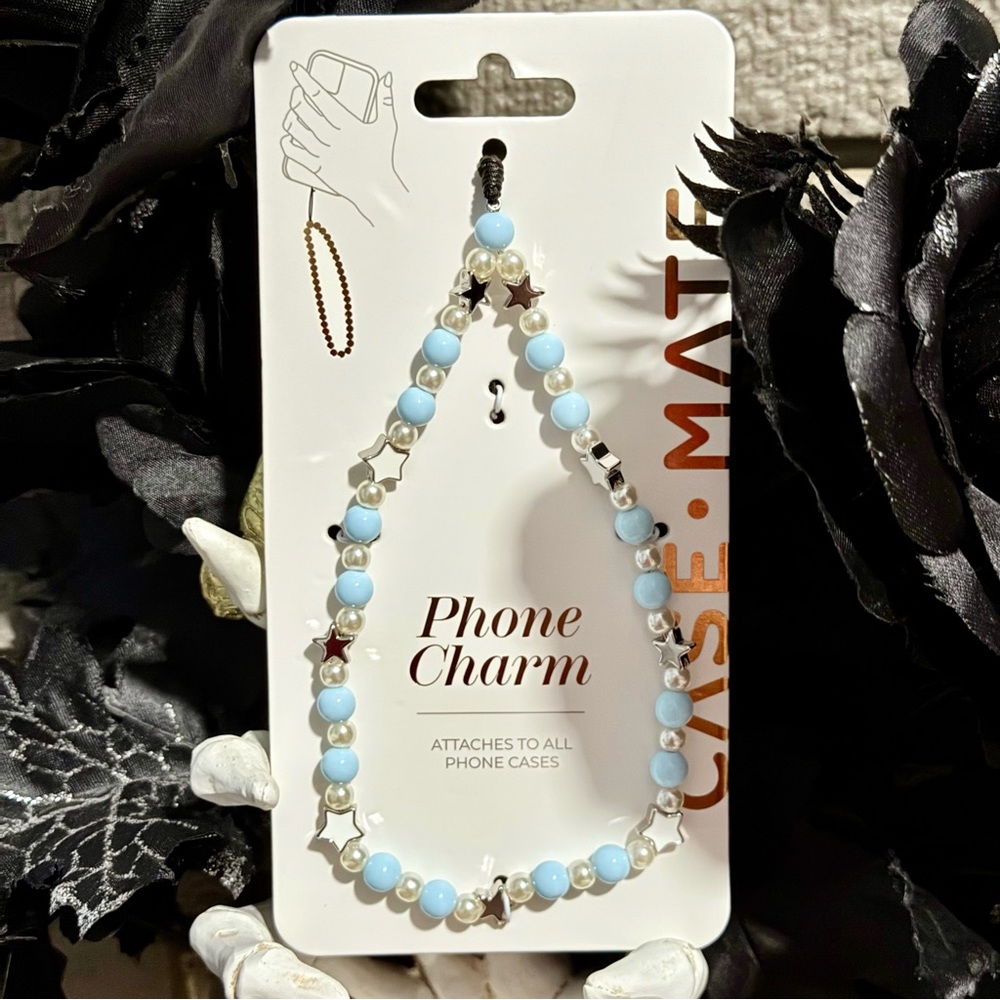 New! Universal Casemate White Stars Phone Charm Strap